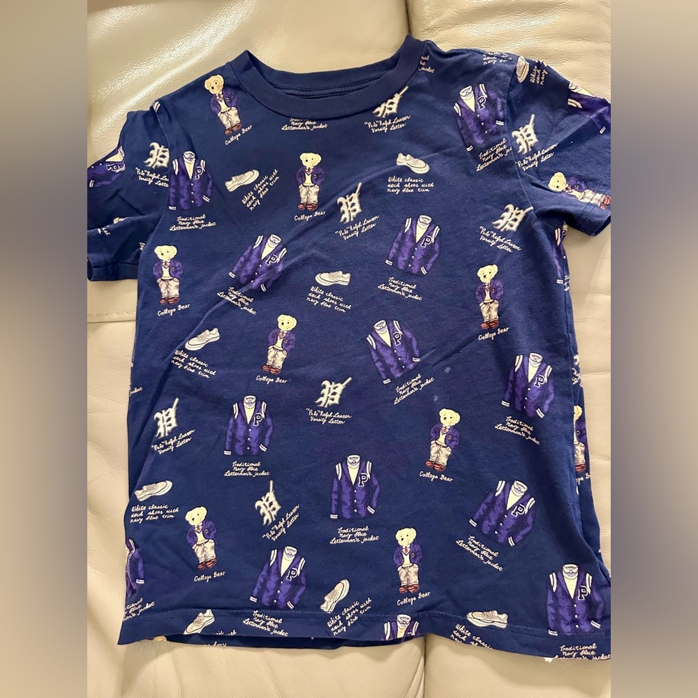 Polo Ralph Lauren Tee w/ Prints Boys Size 7 Navy